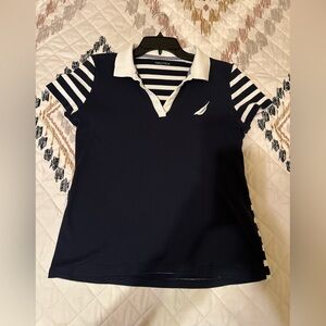 Nautica Women's Navy Striped Top. Size‎ Large. Excellent preowned condition.